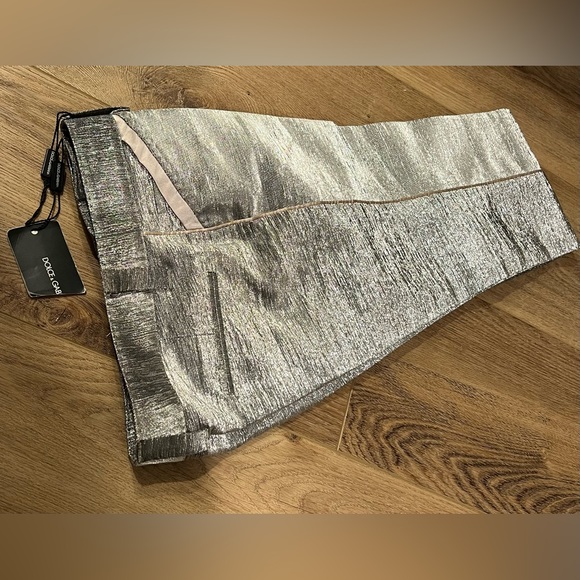 DOLCE & GABBANA METALLIC TROUSER PANT W/PIN STRIPE - EU size 40 - Picture 15 of 16